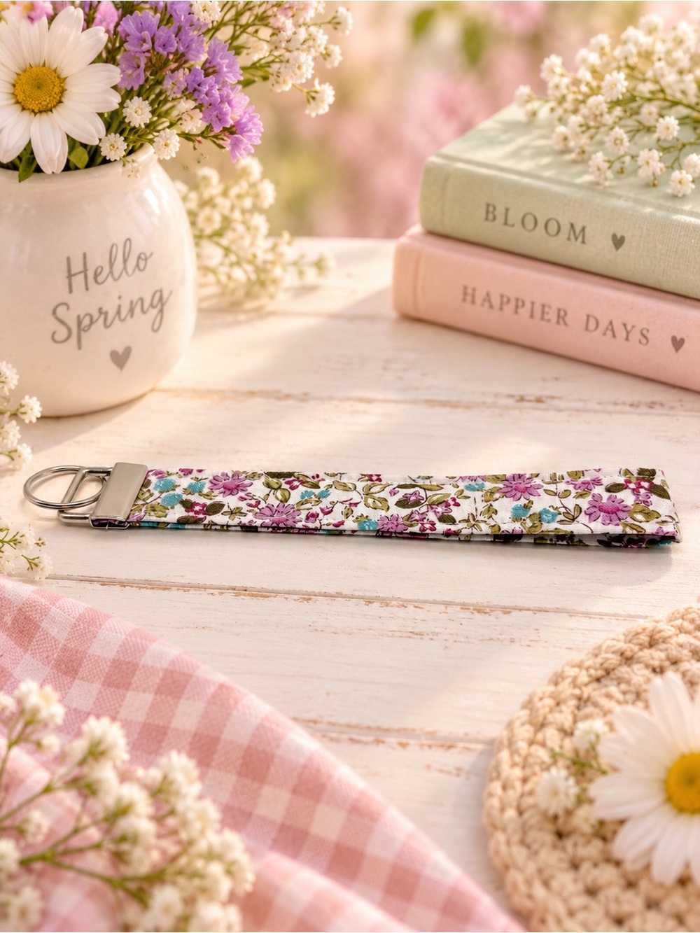 Floral Keychain Wristlet